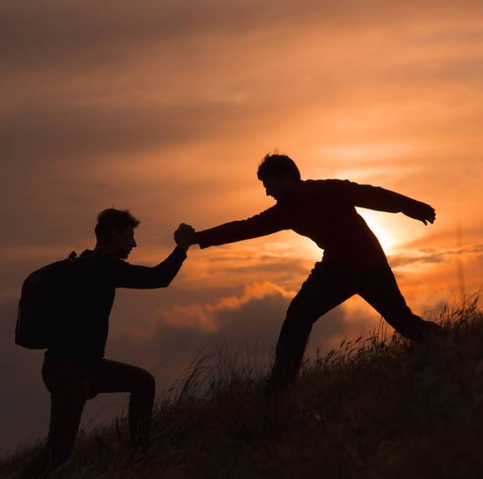 Übungen Selbstliebe - Hand reichen